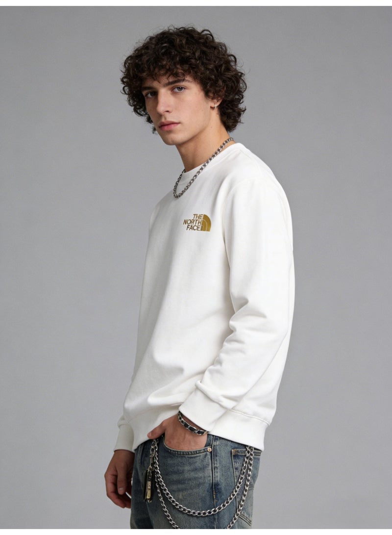 THE NORTH FACE 2026 The North Face Gold Logo Unisex Crewneck Sweatshirt, Premium Cotton Blend Loose Fit Pullover with Ribbed Cuffs, Outdoor Casual Streetwear for Men & Women - Image 4